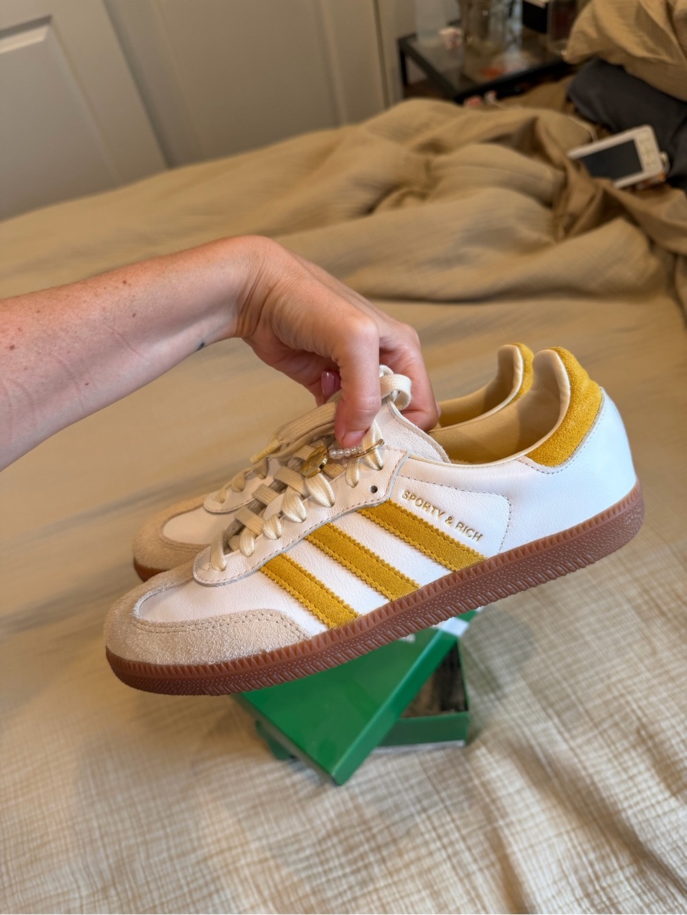 Sporty & Rich X Adidas Samba OG bold gold 5.5 mens/7 women’s - Picture 6 of 11